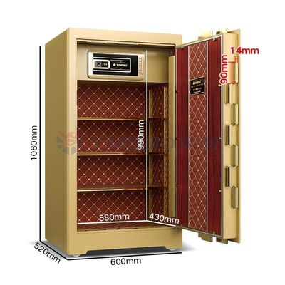 H1080mm Hộp an toàn thương mại cấp ngân hàng Khóa dấu vân tay sinh trắc học