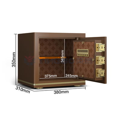 Cà phê Solid Steel Office Safe Box Cảnh báo hai dấu vân tay Hộp an toàn YB/N7-35