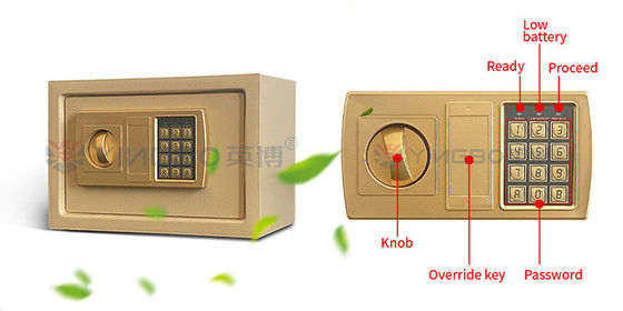 An toàn kỹ thuật số điện tử 3 bu lông có chìa khóa Hộp an toàn bàn phím bằng thép rắn chống cạy cho căn hộ khách sạn gia đình