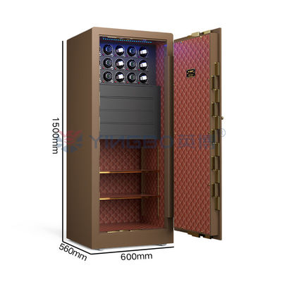 Thép rắn màu nâu đồ trang sức an toàn dấu vân tay sinh trắc khóa H1500mm Luxury Watch Safe