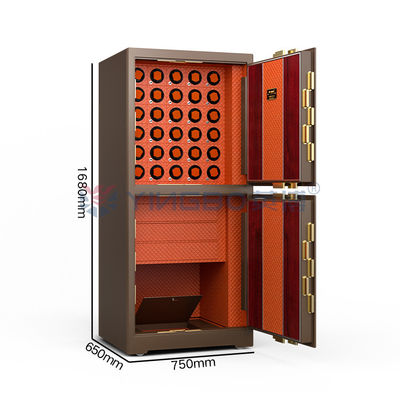 Hộp khóa đồ trang sức 2 khoang Khóa dấu vân tay H1680mm Hộp an toàn đồng hồ