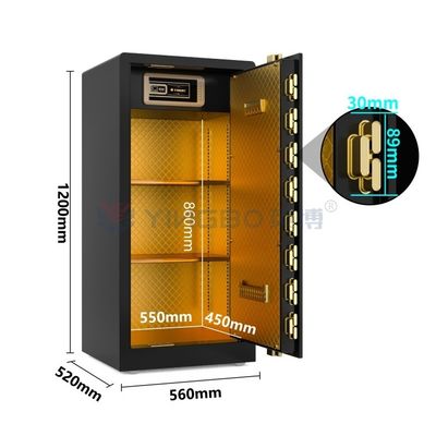 H47in. Khóa dấu vân tay Khám an toàn nhà thông minh hộp báo động kép YB / RS-120 Đen