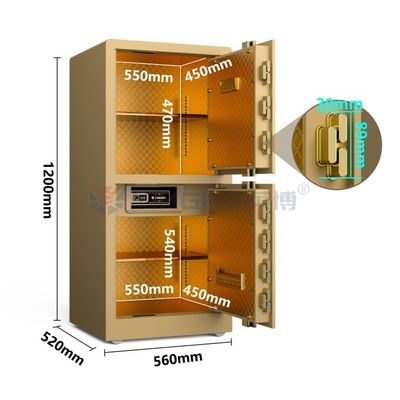 Khóa dấu vân tay kỹ thuật số Hộp an toàn lớn cho an ninh Vàng High End an toàn nhà
