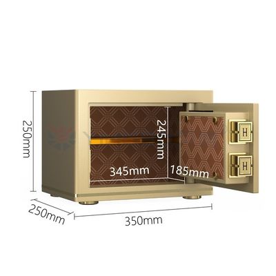 Hộp an toàn văn phòng báo động kép H250mm Solid Steel Biometric Fingerprint Lock