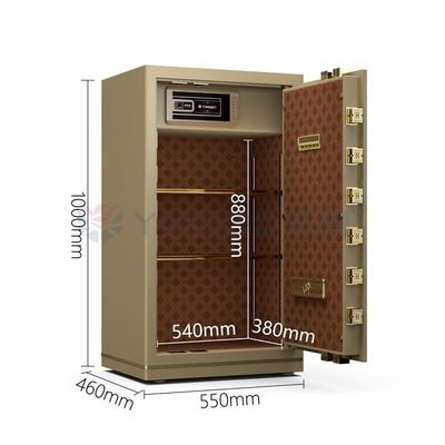 Cảnh báo hai dấu vân tay chìa khóa vận hành hộp an toàn sang trọng cho bảo mật văn phòng YB / N7-100