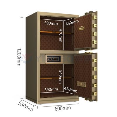 H1200mm Solid Steel Smart Office Safe Box Cửa hàng an toàn báo động hai khóa vân tay
