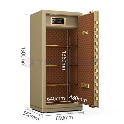 Vàng Solid thép dấu vân tay khóa văn phòng hộp an toàn báo động kép YB/N7-150