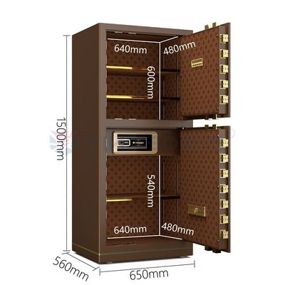 120kg Chốt bằng sáng chế báo động hai hộp an toàn sinh trắc học Khóa vân tay YB/N7-150D Cà phê