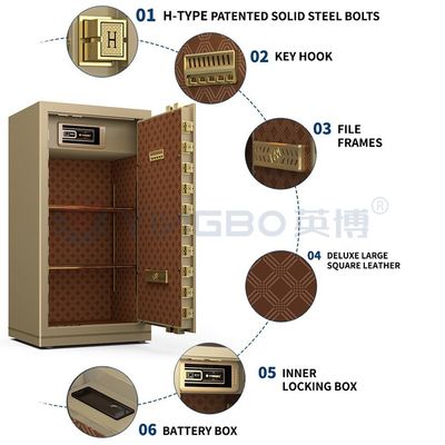 H1200mm Hộp an toàn điện tử báo động kép cho an ninh văn phòng