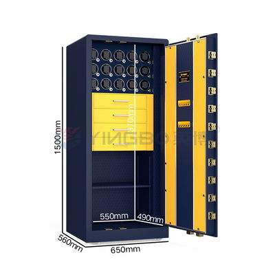 OEM báo động đôi đồ trang sức đồng hồ Winder Safe Box Thép rắn với 7 lối mở