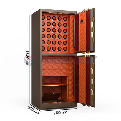 Cửa đôi đồ trang sức đồng hồ Winder an toàn khóa vân tay với 7 cách mở