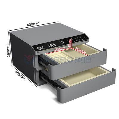 Hỏa an toàn hộp đồ trang sức 2 lớp thép rắn hộp an toàn đồ trang sức với tự động mở