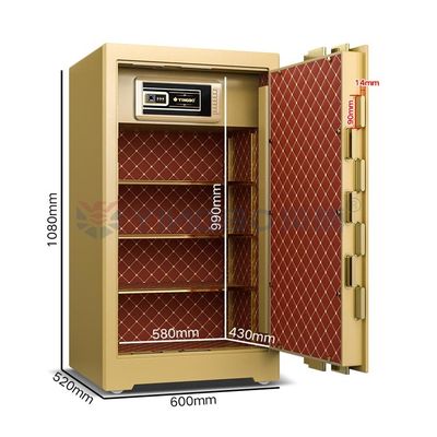 YB / ZY-100 kim loại kẽm tay cầm hộp an toàn thương mại khóa vân tay với 4 lối mở