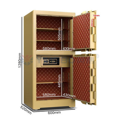 Tủ an toàn thương mại thiết kế khóa dọc với 4 cách mở và da mềm 3D H1280mm