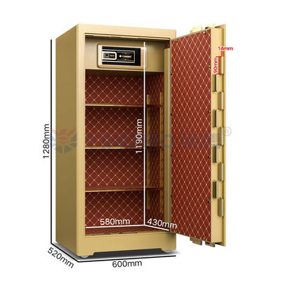 H1280mm dấu vân tay sinh trắc học hộp an toàn thương mại 10mm Độ dày của cửa và bằng sáng chế ổ cứng