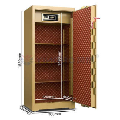 H1580mm Hộp an toàn vân tay với các cuộn hai hàng bằng sáng chế và tay cầm hợp kim kẽm