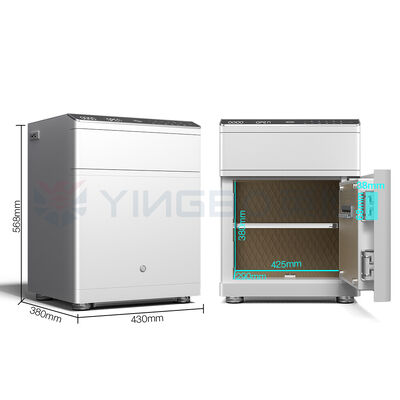 Solid Steel Fingerprint Biometric Smart Safe Box Led Light Night Table For Security