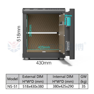 Solid Steel Smart Safe Box Hành động kích hoạt ngăn kéo khóa sinh trắc học báo động kép
