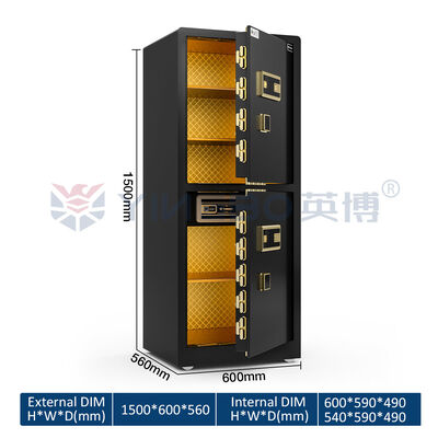Hộp an toàn gia đình hai ngăn Báo động kép Hộp khóa riêng lớn bên trong
