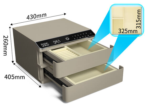 Hộp an toàn đồ trang sức 2 lớp Hệ thống báo động kép thông minh Bàn bên giường thép